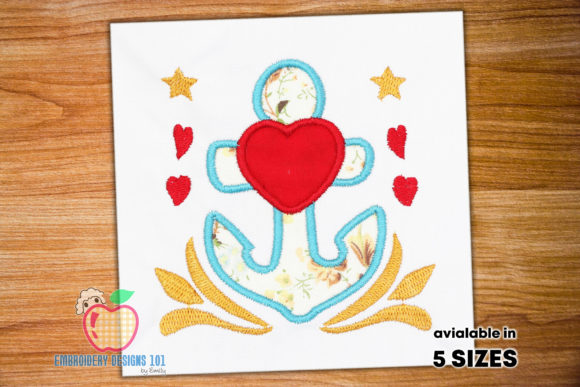Anchor with Heart Applique: A Touch of Nautical Charm