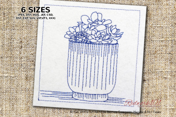 Aries Plants Redwork: A Premium Embroidery Design
