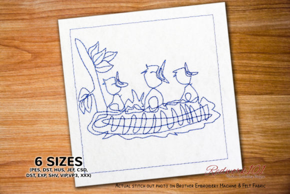 Baby Bird is Chirping in the Nest: A Charming Embroidery Design