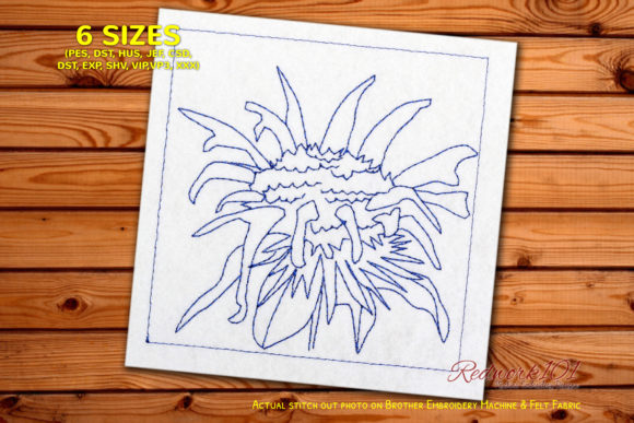 Bee Balm Flower Redwork: A Versatile Design