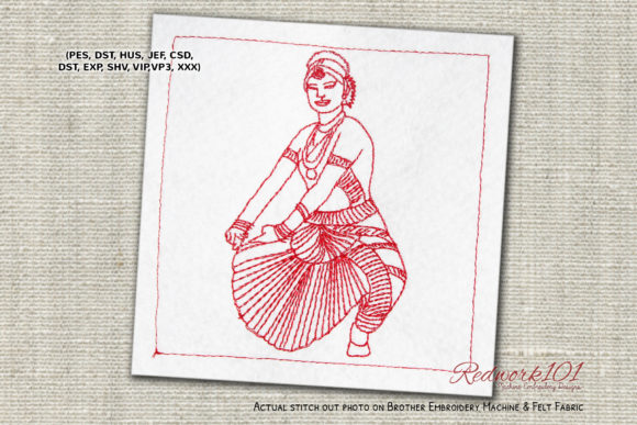 Bharatanatyam Dance Embroidery Design
