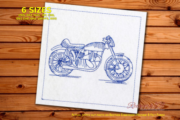 BSA Goldstar Clubman Redwork Embroidery