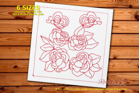 Butterflies on Rose: A Charming Embroidery Design