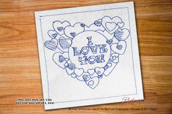 Charming I Love You Heart Frame Lineart
