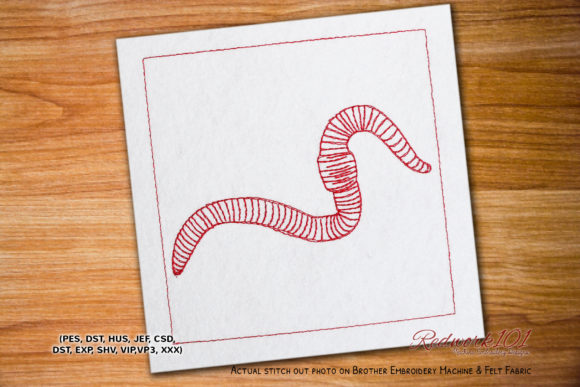 Fishing Red Worm Lineart: A Versatile Holiday Embroidery