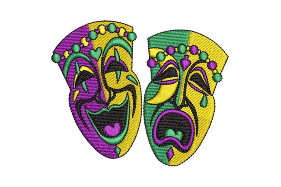 Mardi Gras Happy-Sad Faces Embroidery Review