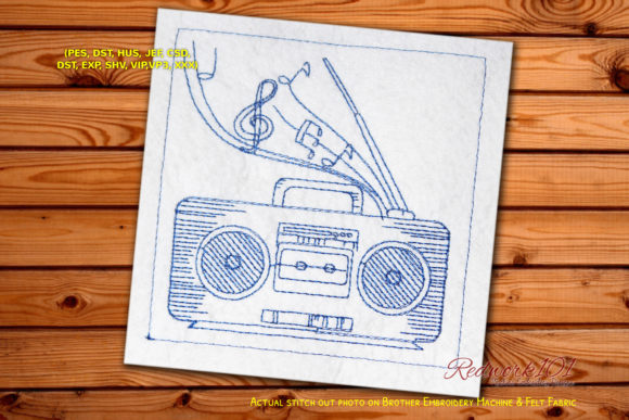 Old Cartoon Radio Redwork Design Review