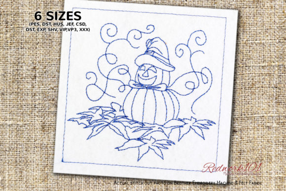 Pumpkin Halloween Guard Redwork Review