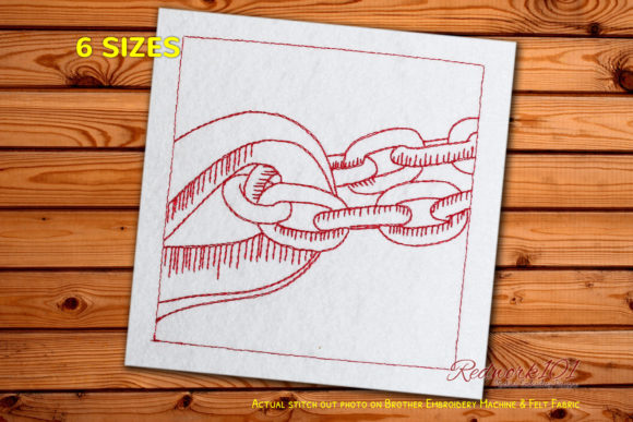 Rope Mooring Chain Redwork Embroidery Review