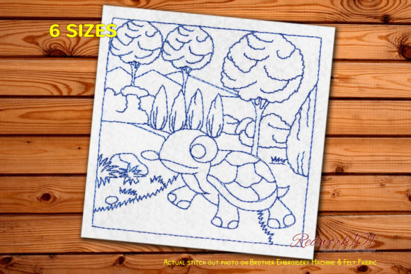 Turtle Crawling in the Jungle Redwork Review