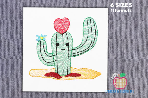 Valentine Cactus with Heart Sketch Review