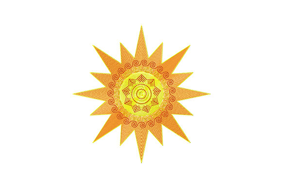 Yellow-Orange Sun: A Radiant Addition to Summer Embroidery